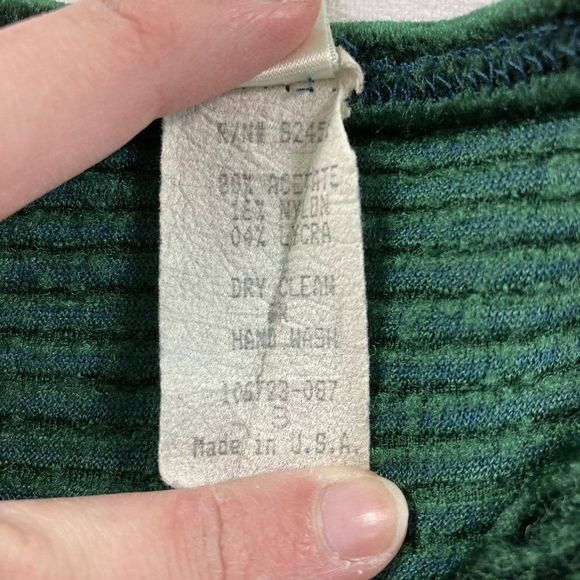 Victoria's Secret Gold Label Vintage  Green Long Sleeve Velvet Bodysuit Small - Picture 5 of 8